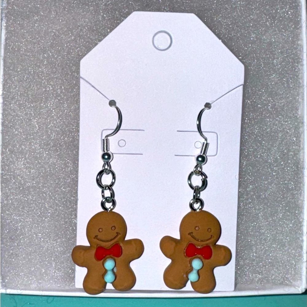 Handmade gingerbread people earrings!